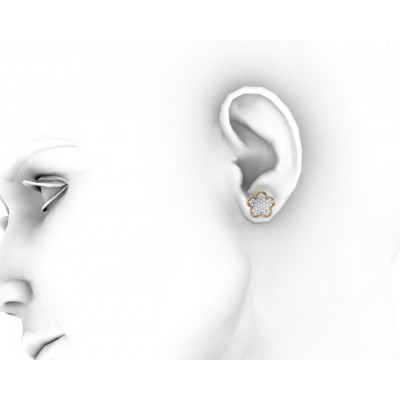 Diamond Flower Earstuds